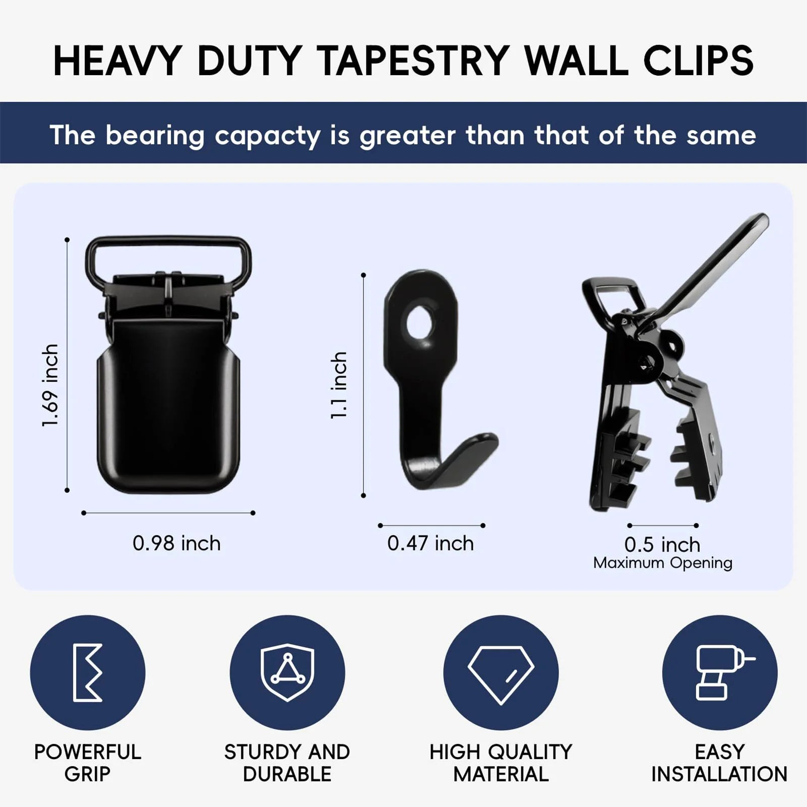 Metal Wall Textile Clips