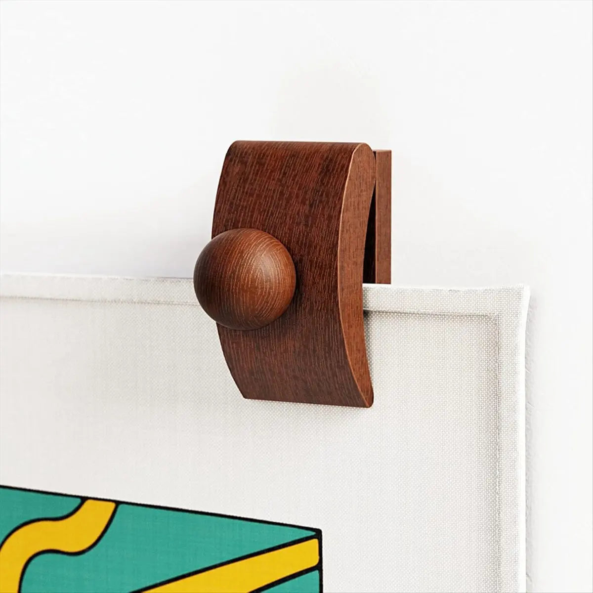 Dark Wooden Wall Textile Clips (2-Pack)