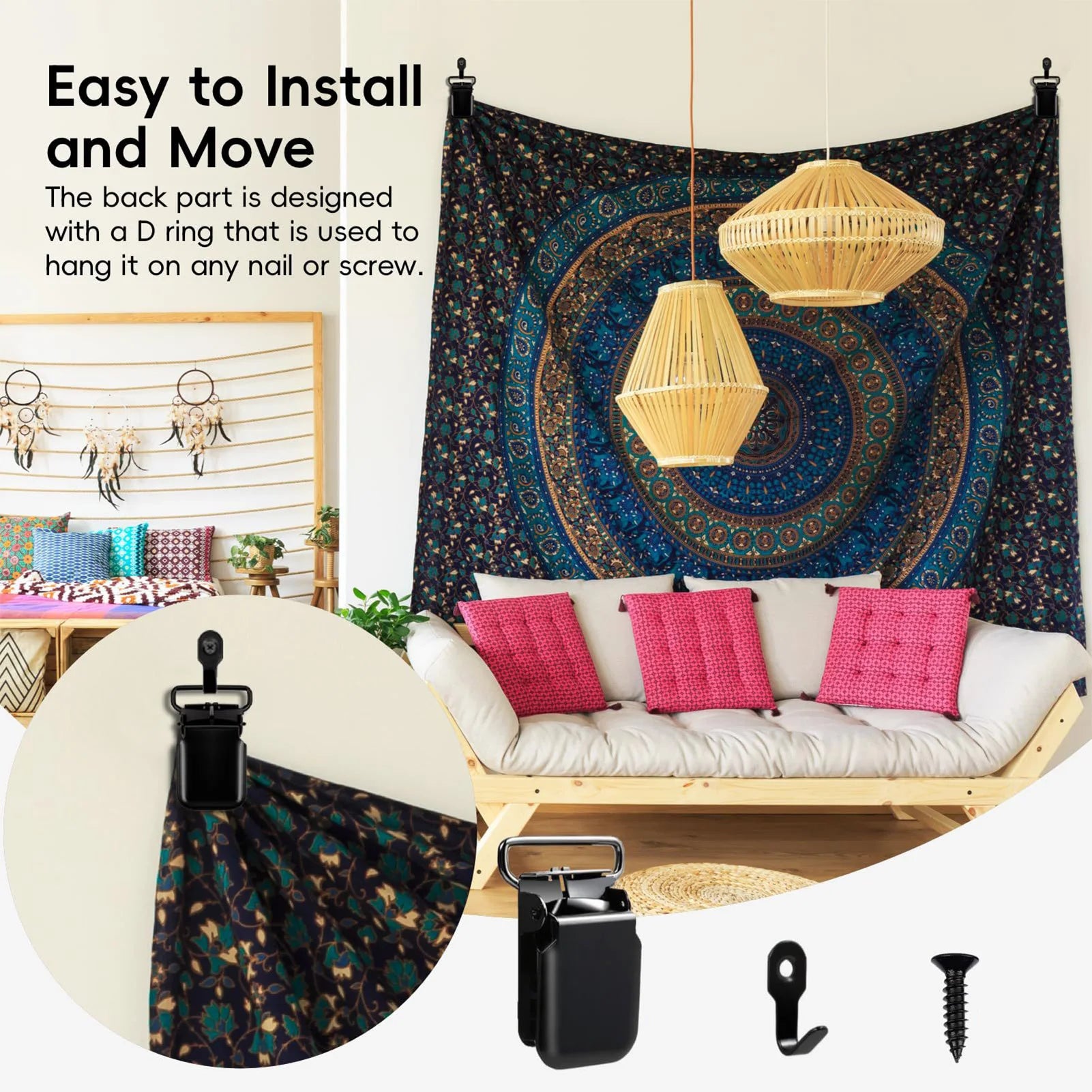 Metal Wall Textile Clips