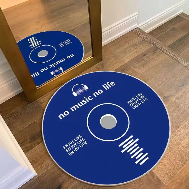 Retro CD Round Computer Chair Mat