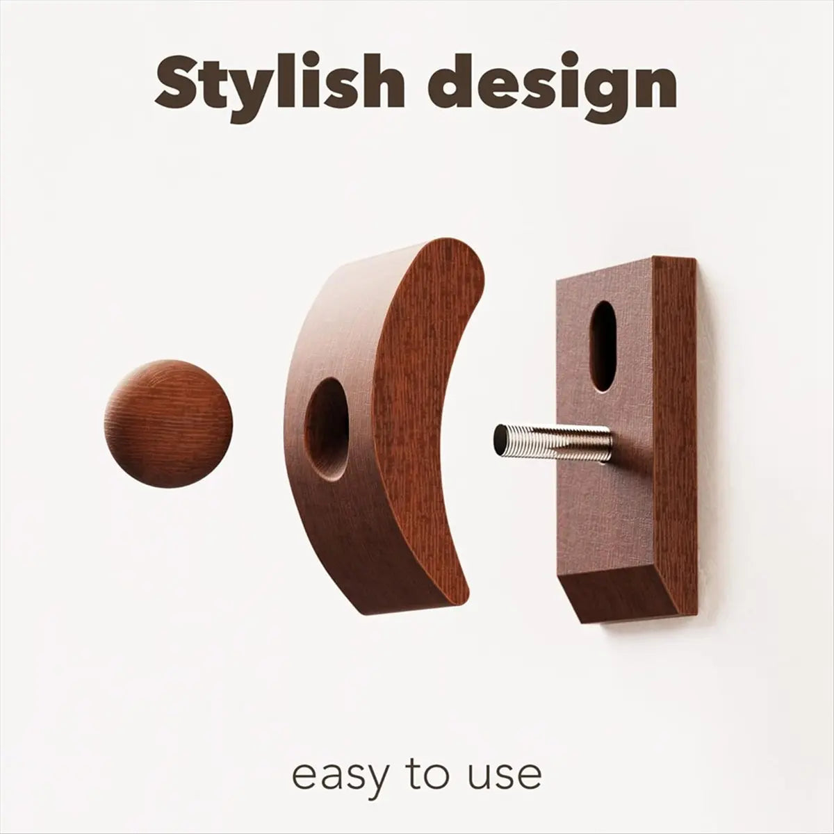Dark Wooden Wall Textile Clips (2-Pack)
